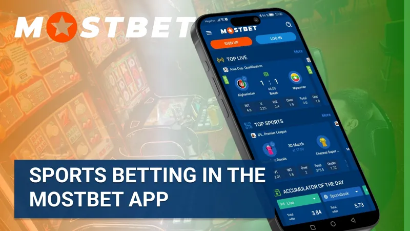 Sports betting features in the Mostbet mobile app interface