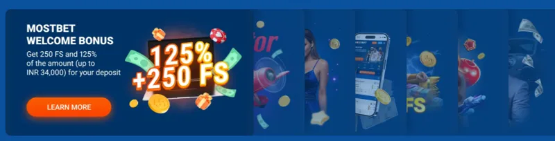 Welcome bonus for new MostBet players