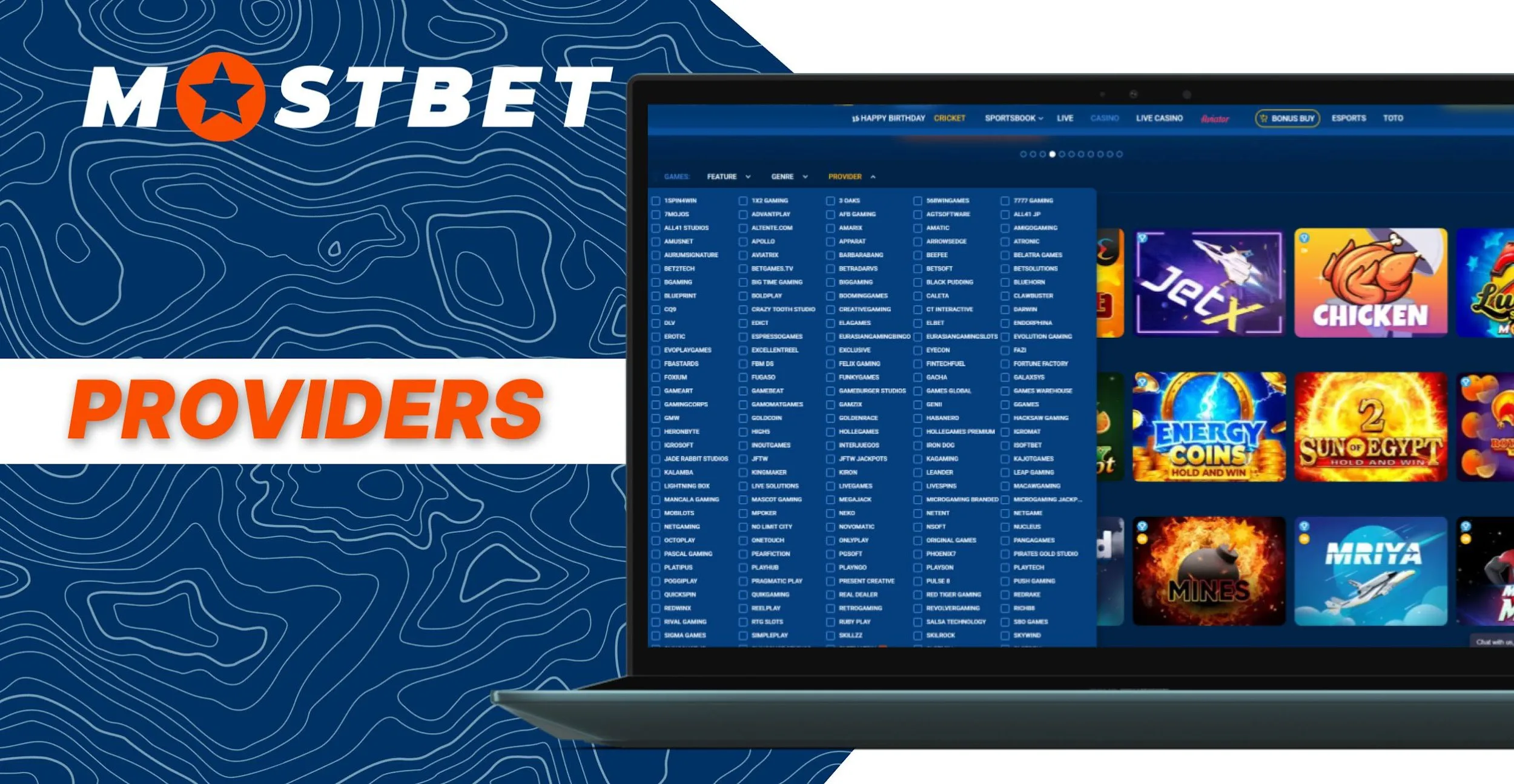 Сasino providers on the Mostbet website