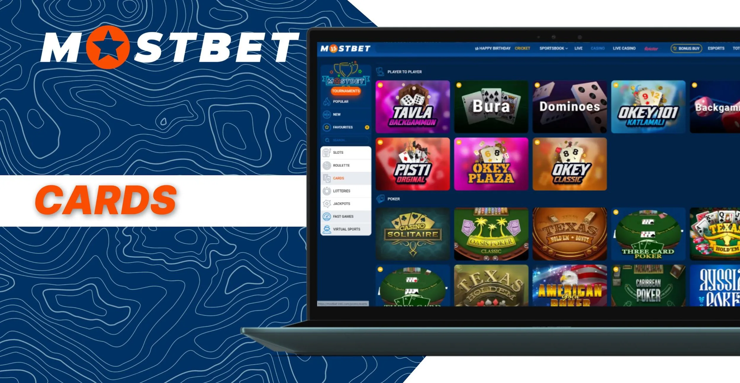 Сard games at bookmaker Mostbet