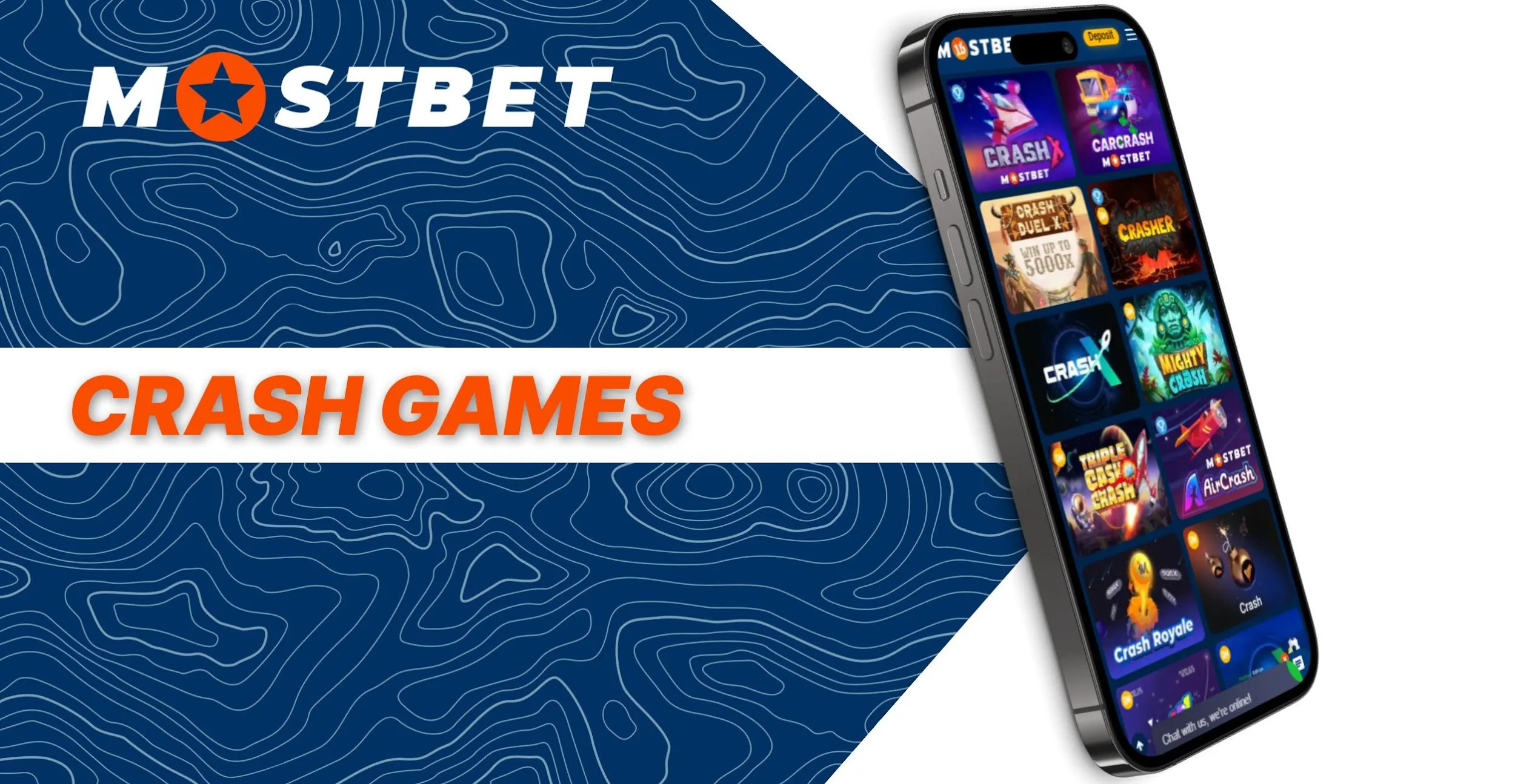 Crash games page on the Mostbet bookmaker website