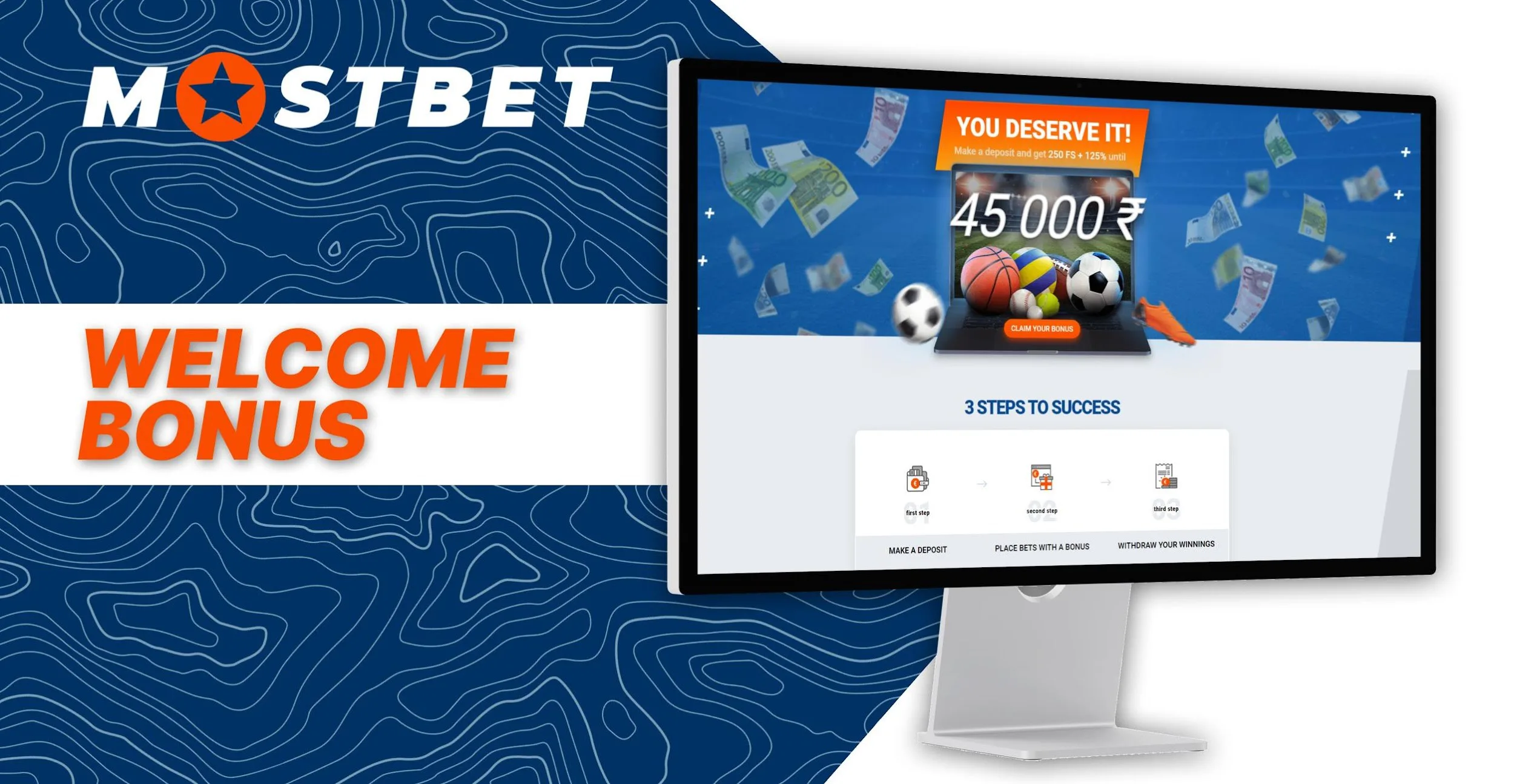 Welcome bonus at betting shop Mostbet